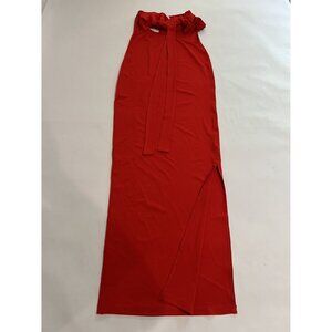 HALDEN Aphrodite Cutout Maxi Dress in Red